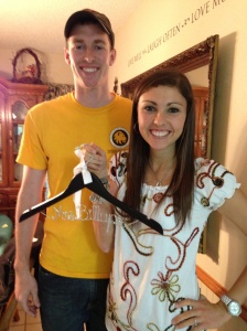 Ryan and I with bridal hanger